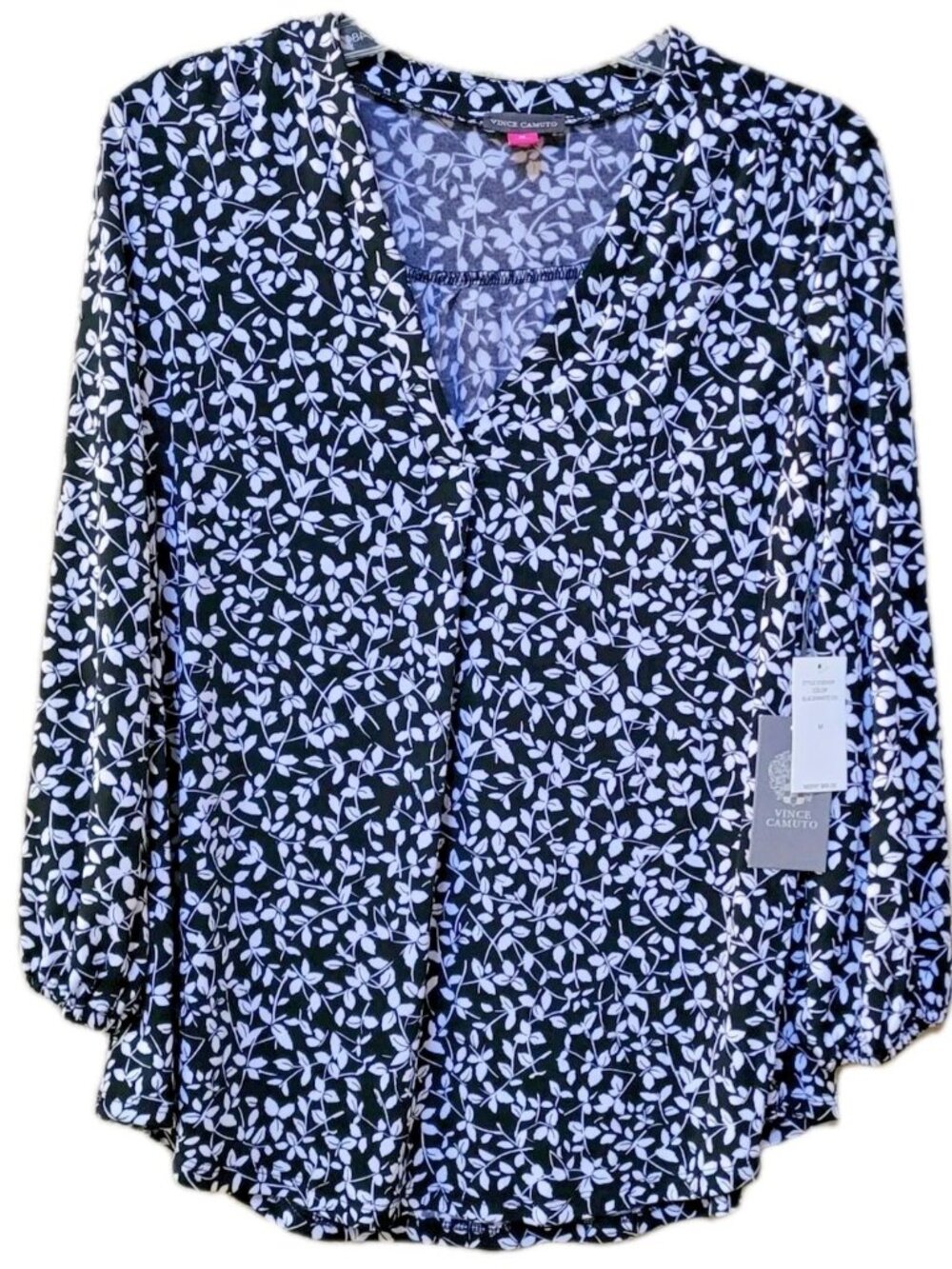 Vince Camuto Women's Blouse, Vince Camuto Knit Top, 3/4 Gathered Sleeve, S, M, L